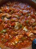 Pisto con lomo y bacon