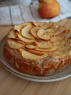 Foto principal de Tarta de queso y manzana ligera