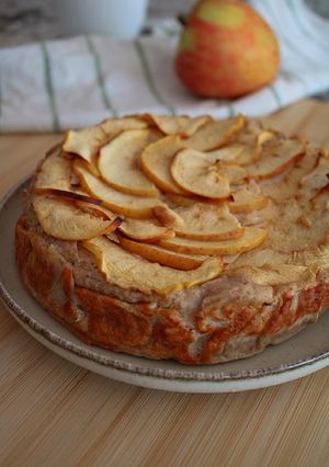 Foto principal de Tarta de queso y manzana ligera