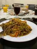 TALLARÍN SALTADO, carne, pollo, cerdo