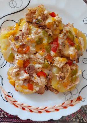 عکسی از دستور گراتن مرغ و قارچ