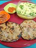 Spring Onion Rotla With Methi Kadhi (Herbed Curd curry) --- A winter Platter