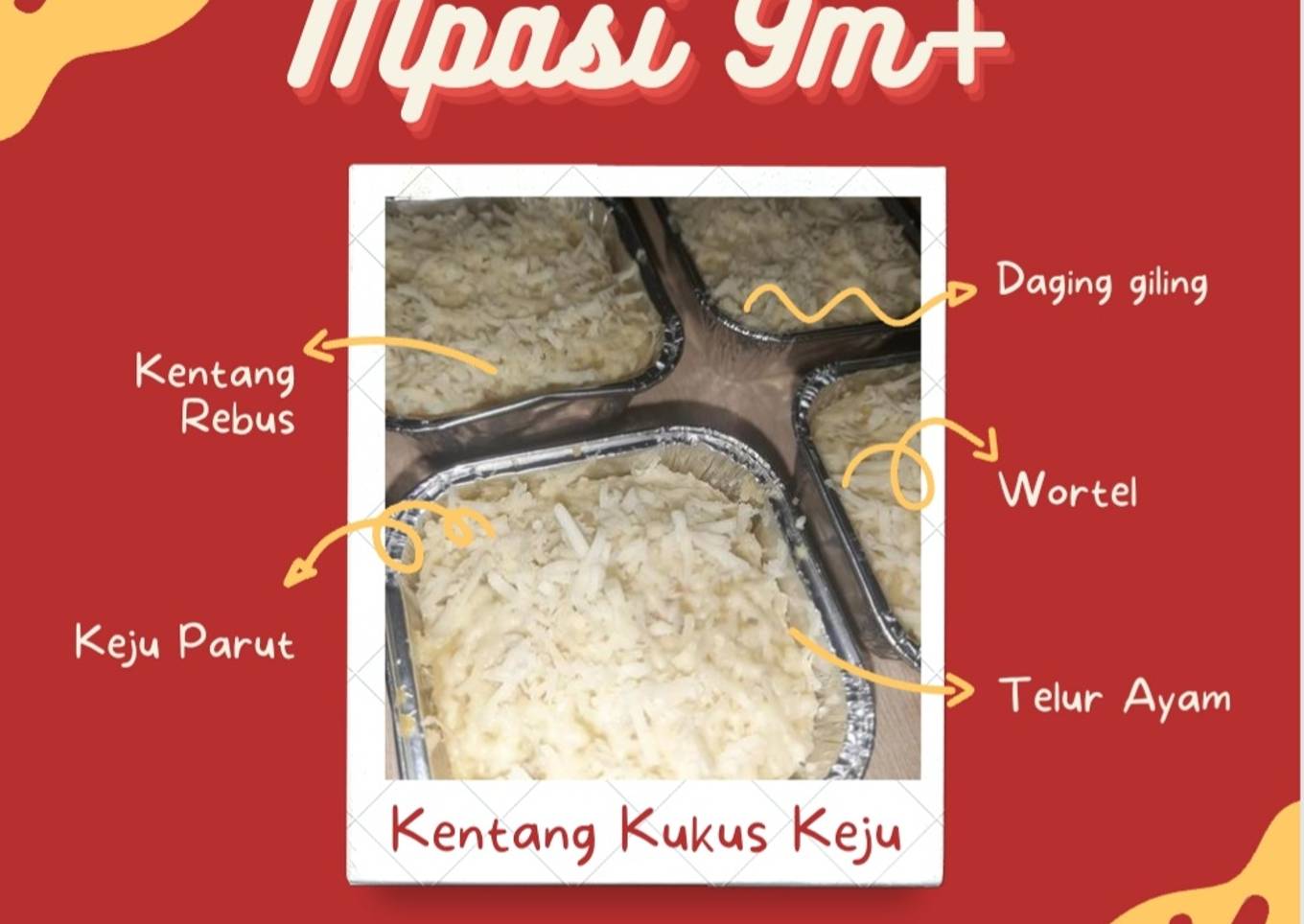 MPASI 9M+ Kentang Daging Keju Kukus
