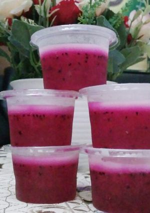 Foto resep Puding buah naga