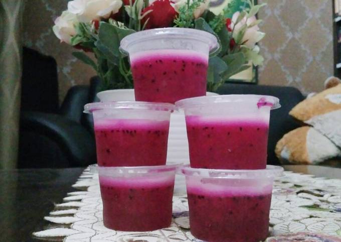 Resep Puding buah naga oleh Nur Hikmah Cookpad