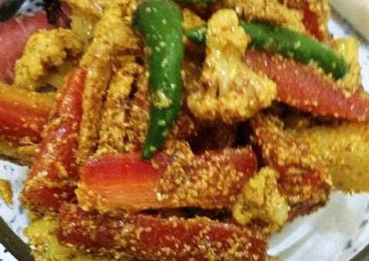 How to Make Homemade Gazar Muli Gobhi ka Achar