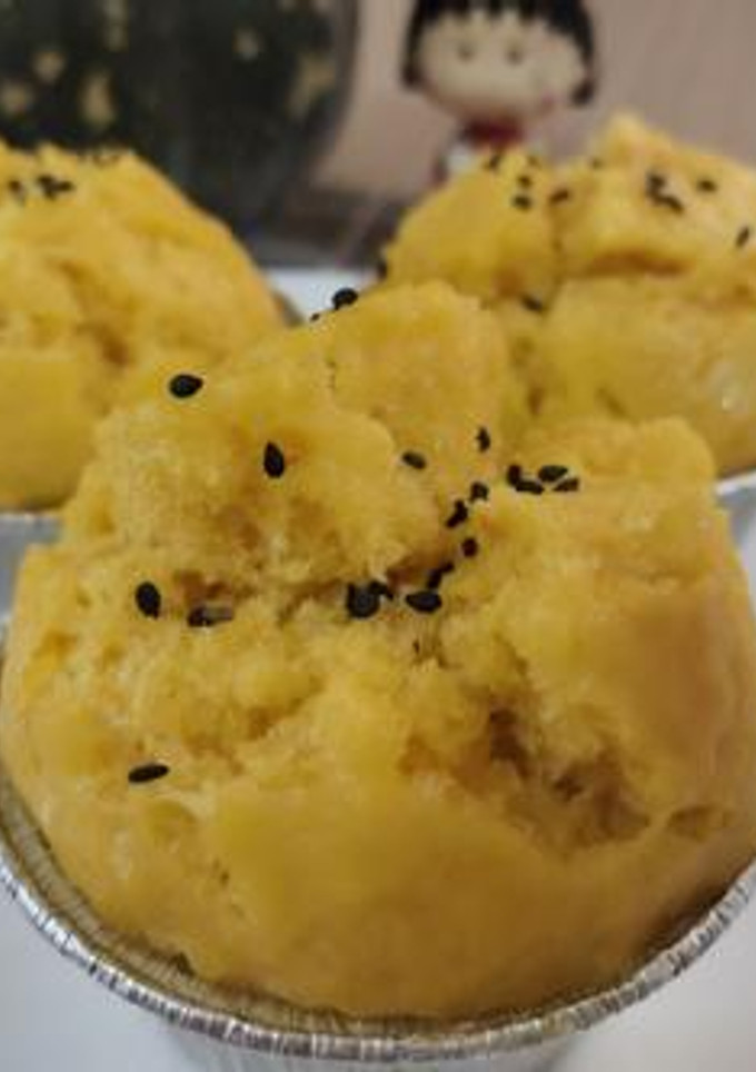 簡單又健康的南瓜發糕 的食譜成品照片