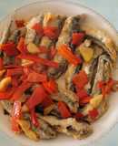 Boquerones con pimientos del piquillo como los prepara mi hijo Oriol