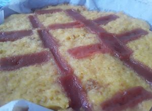 Una foto de Pudín de arepa de chócolo o arepa de maíz dulce...😜😛🌽🥧🍮🍯