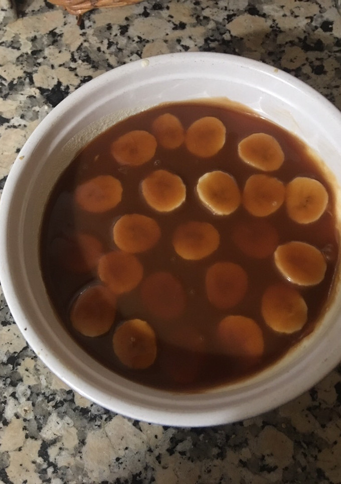 Una foto de Tarta de queso con plátano y caramelo