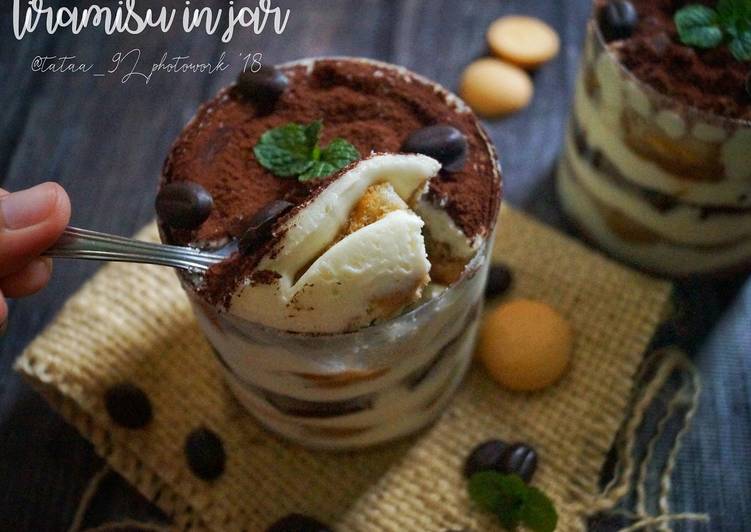 Tiramisu in jar (no bake, egg drops) mudah dan anti gagal