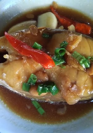 Hình của món Cá chẽm kho tương.