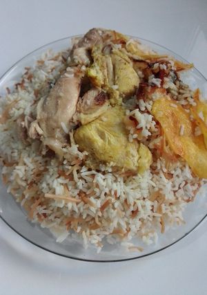 عکسی از دستور رشته پلو+ مرغ