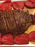 Presa de cerdo ibérico al Pedro Ximénez con pimientos piquillo