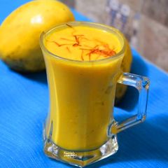 A picture of Saffron mango milkshake.