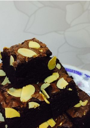 Foto resep Almond Brownies Resep Chennie Zhang Super Nyoklat