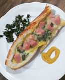 Pan relleno de jamón y queso
