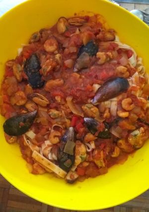 Una foto de Cintas con frutos de mar