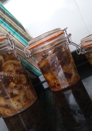 Una foto de Berenjenas al escabeche sin tacc