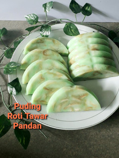 Foto resep Puding Roti Tawar Pandan