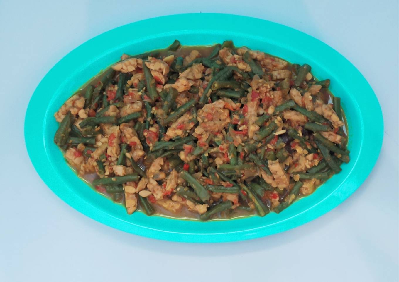 Oseng Kacang Panjang Tempe Pedas Manis
