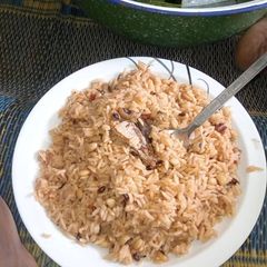A picture of Jolof rice and beans.