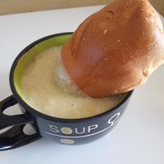 A picture of Potato Leek Soup#VeganContest.