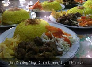 Foto resep Beef Teriyaki ala Hokben & Nasi Kuning Praktis pake magic Com cocok utk bekal