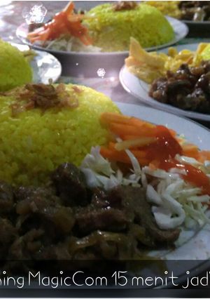 Foto resep Beef Teriyaki ala Hokben & Nasi Kuning Praktis pake magic Com cocok utk bekal