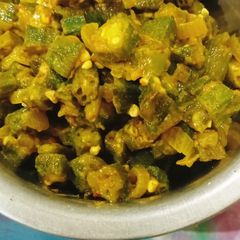 A picture of Masala bhindi.