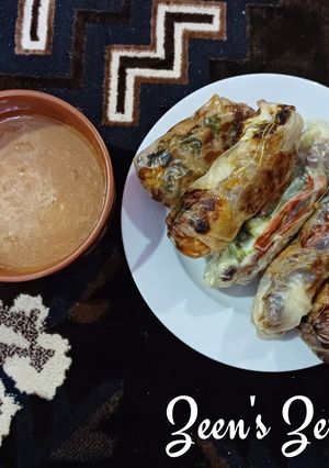 A picture of Air Fryer Vietnamese Rice Paper Rolls.
