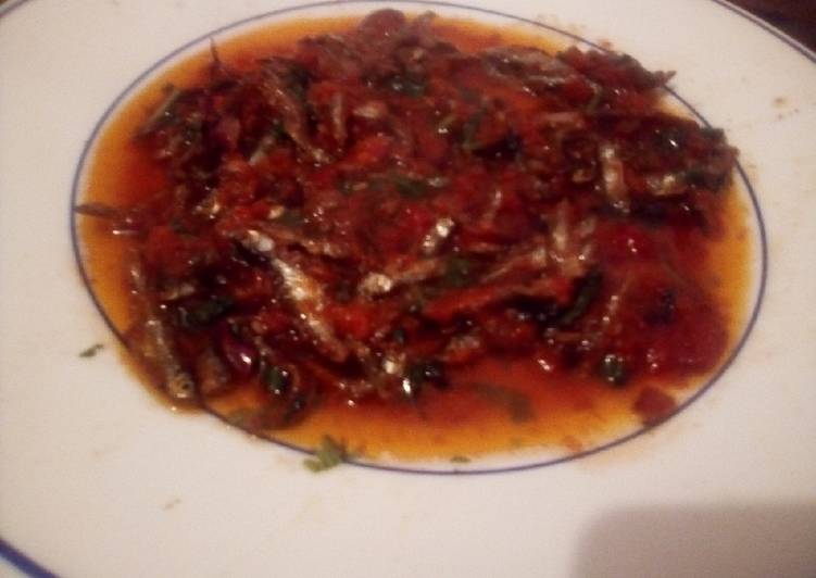 Easy Way to Prepare Yummy Themechallenge#small fish stew(omena)