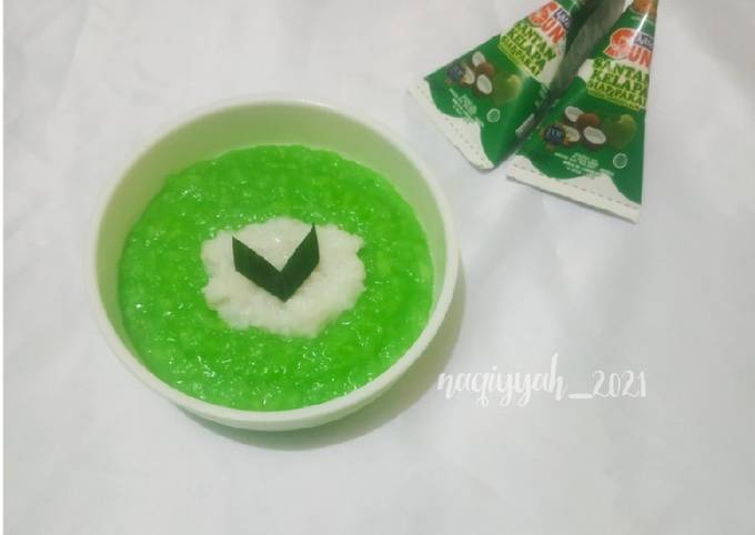 Cara Gampang Menyiapkan 334. Bubur Hijau putih (dari nasi sisa), Bikin Ngiler