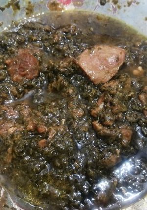 عکسی از دستور خورشت آلو اسفناج