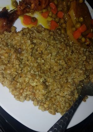 صورة لوصفة فريكه مفلفله ودجاج بالفرن
