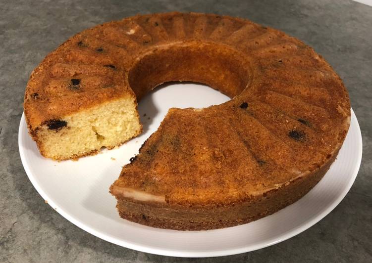 Bizcocho de yogurt con pepitas de chocolate