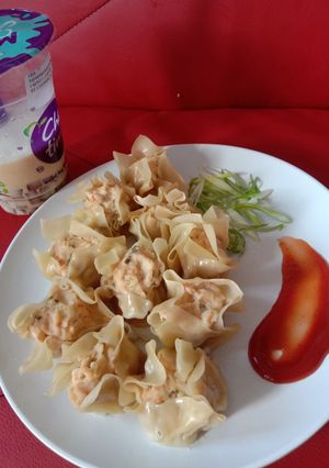 Foto resep Pangsit ayam udang kukus