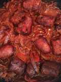 Chorizos al vino tinto