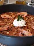 Fideos fritos con gambas