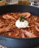 Fideos fritos con gambas