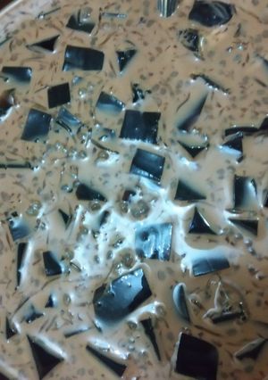 Foto resep Es Cincau Hitam Selasih Jelly