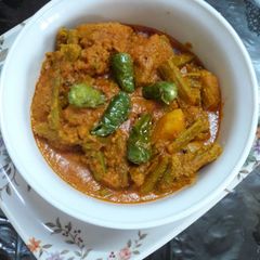 Potato drumstick poppy seeds curry A picture of Potato drumstick poppy seeds curry.