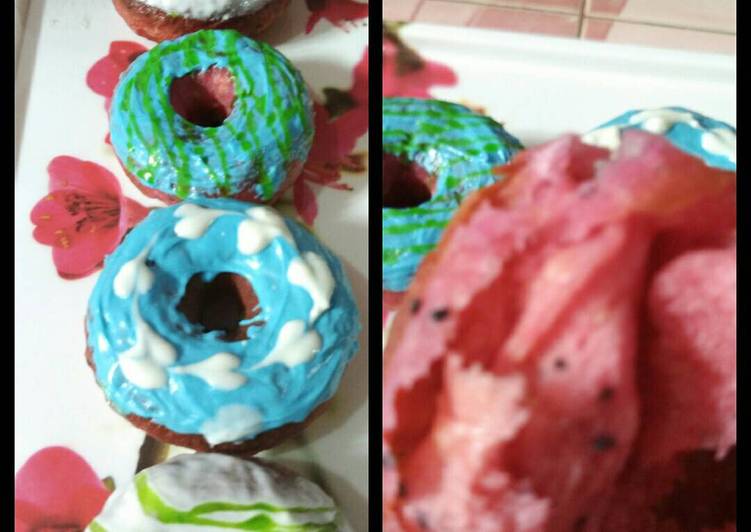 Resep Donat buah naga(dragon doughnut) yang Bisa Manjain Lidah