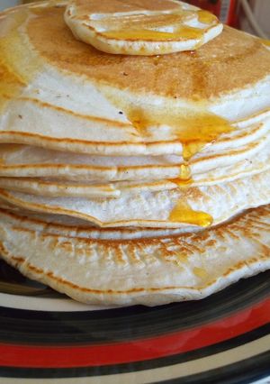 A picture of American Pancakes With Chocolate Chips.
