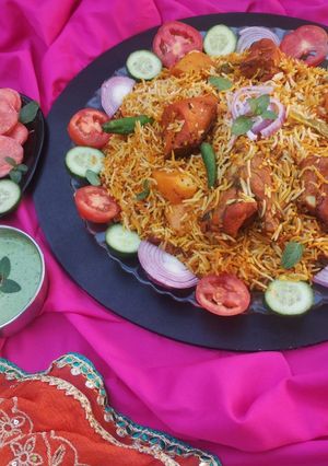 A picture of Karachi famous AlRehman Biryani.