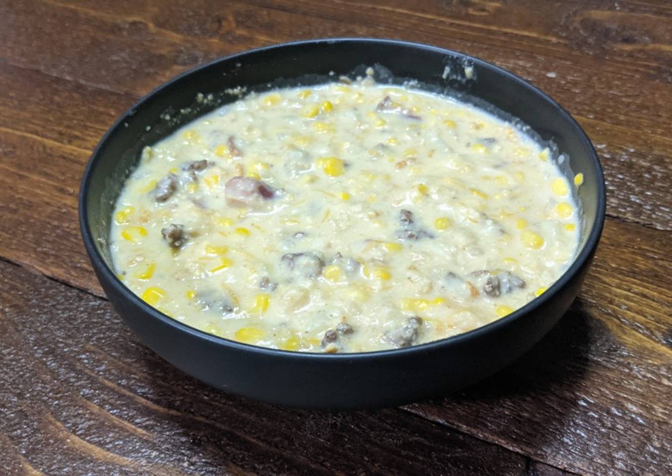 Potato soup with hunter's meat