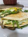 Chicken, Mushroom, and Homemade Guacamole Quesadillas