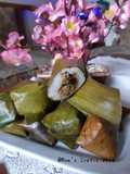 Lontong/Buras isi Oncom