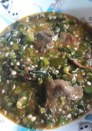 A picture of Okro soup.