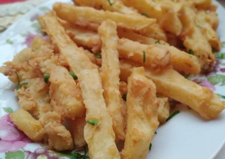 Kentang goreng tepung (crispy potato �?�)